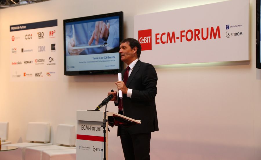 Bernhard Zöller auf dem Bitkom-ECM-Forum der letztjährigen CeBIT