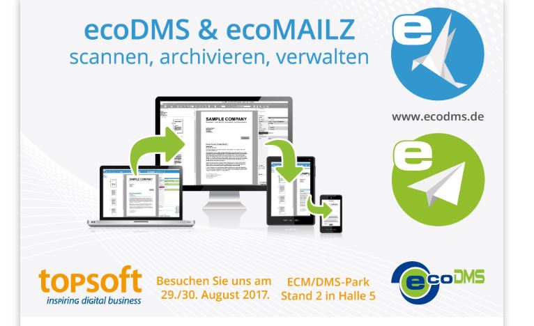 »ecoMAILZ« erstmals zu sehen auf der »topsoft 2017«-Messe in Zürich in der Schweiz (Bild: ecoDMS)