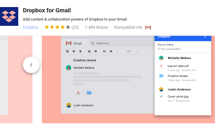 Dropbox for Gmail-Add-on ist auf dem G Suite Marketplace verfügbar (Bild: ECMguide.de)
