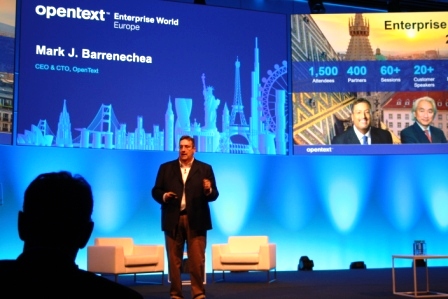 Mark Barrenechea bei seiner Keynote zur Enterprise World in Wien (Bild: A.Stadler)