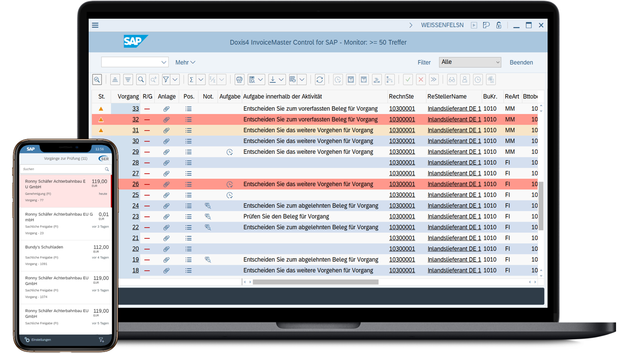 In SAP integrierter Rechnungs-Workflow von SER (Bild: SER)