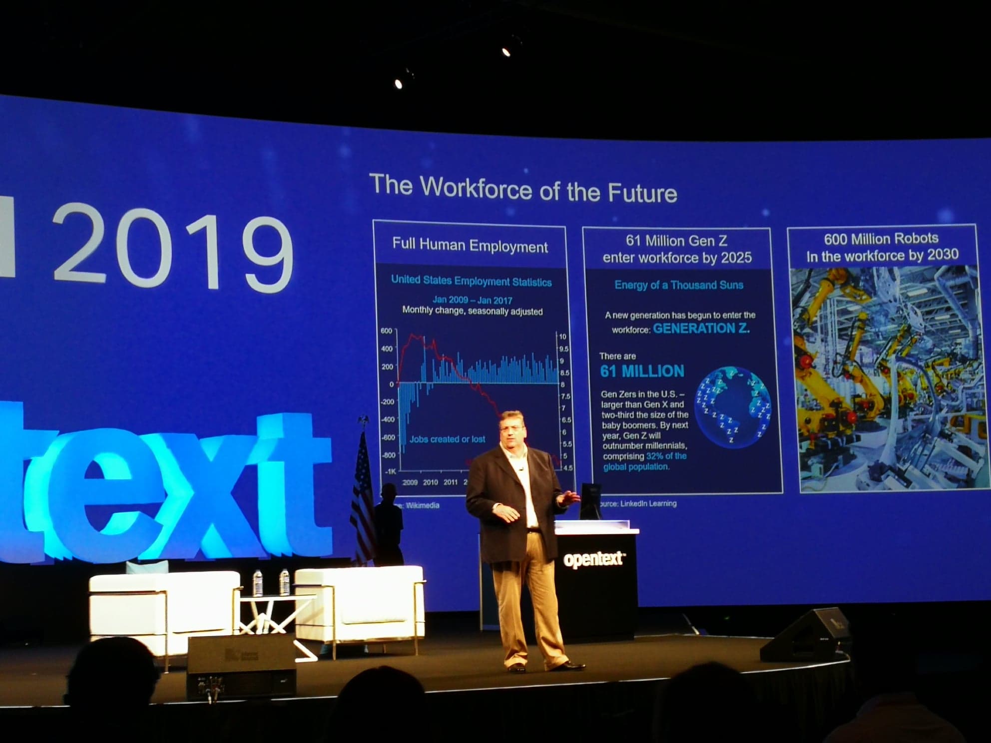 Opentext CEO und CTO Mark Barrenechea letzte Woche auf der Enterprise World 2019 (Bild: Opentext)