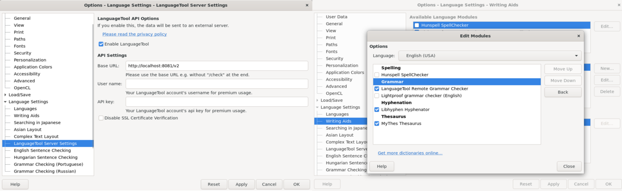Spracheinstellungen in LibreOffice 7.4 (Bild: The Document Foundation)