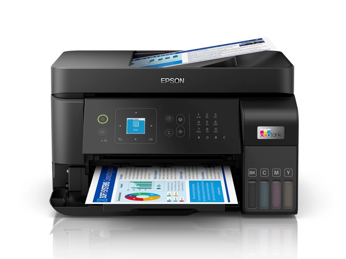 Den Epson Ecotank ET-4810, ein DIN-A4-MFP mit Druck-, Kopie-, Scan- und Fax-Funktion, ist ab sofort zum UVP von 410 Euro im Handel (Bild: Epson)