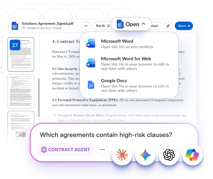 Dateien aus verschiedenen Quellen wie Microsoft 365 mit Box öffnen (Bild: Box)