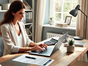 Selbstständige mit Laptop