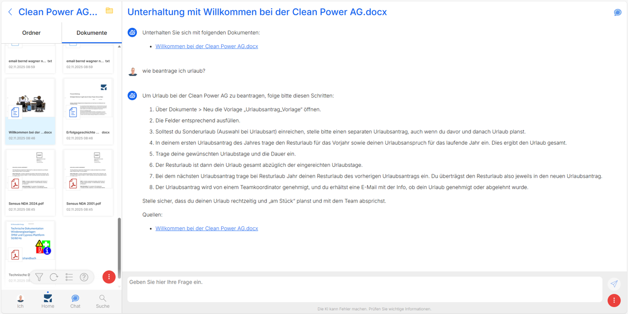 Chat mit Dokumenten in Amagno (Bild: Amagno)