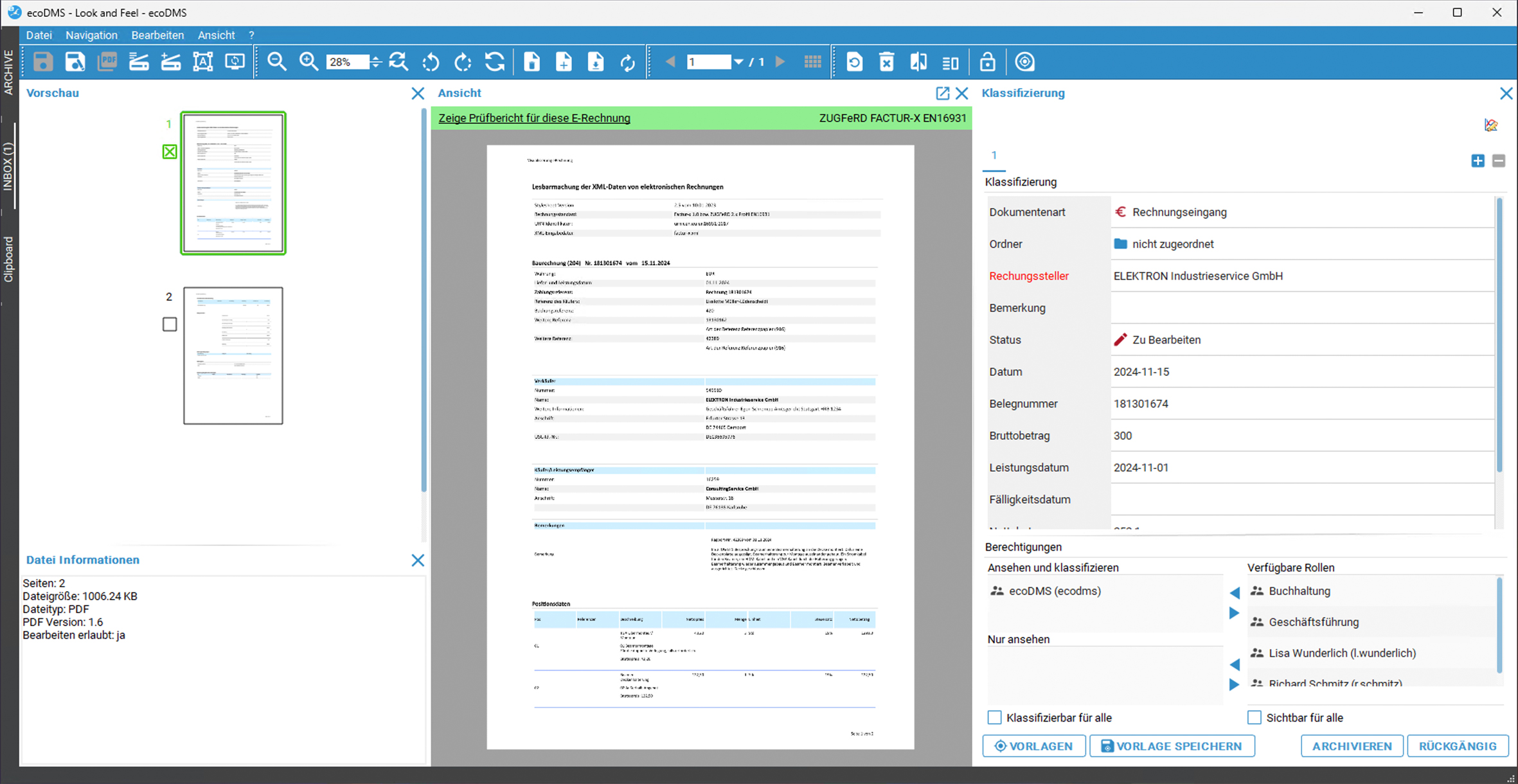 Elektronische Rechnungsverarbeitung mit ecoDMS (Bild: ecoDMS)