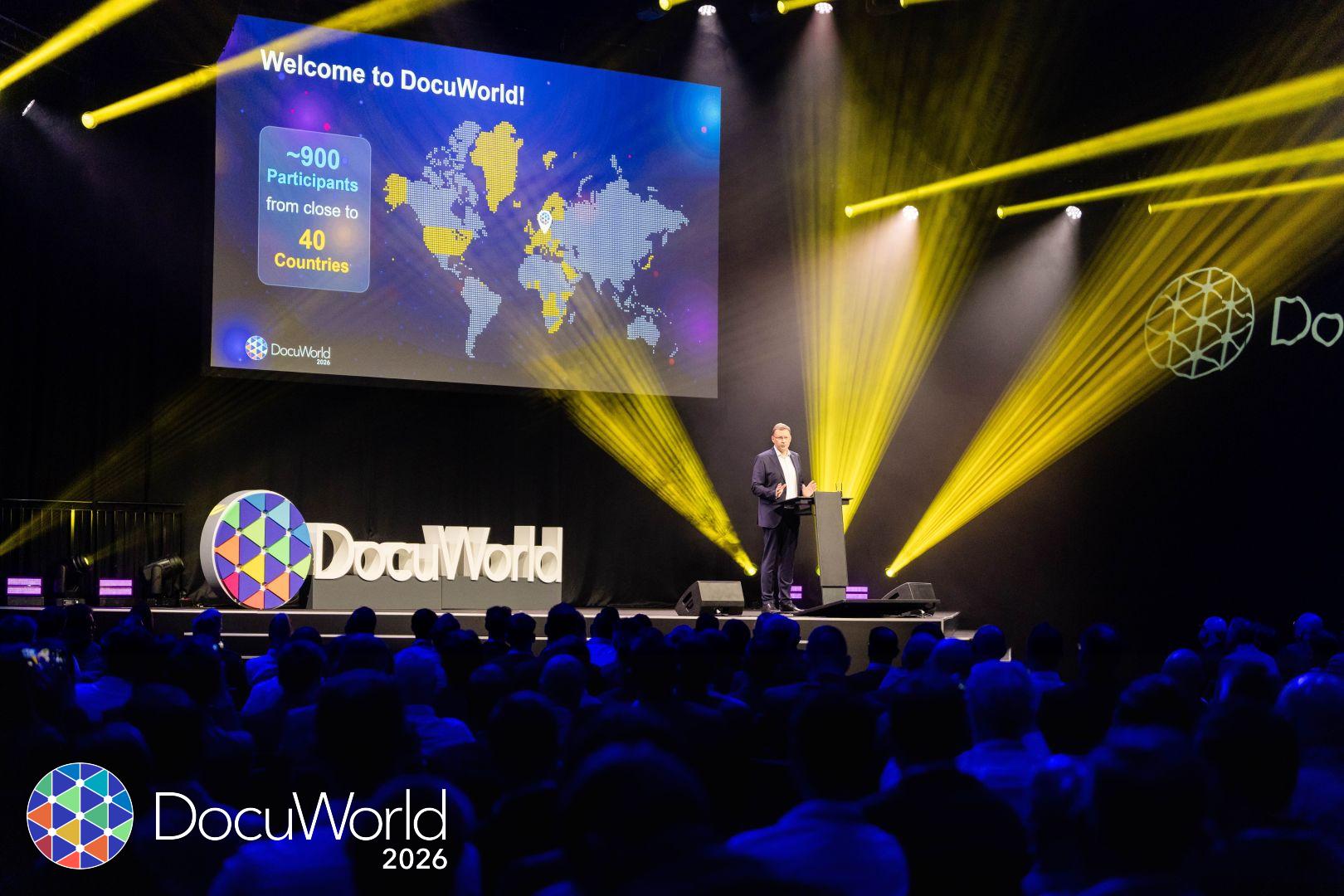 DocuWare-CEO Dr. Michael Beger begrüßte über 900 Partner auf der DocuWorld 2026 in Berlin