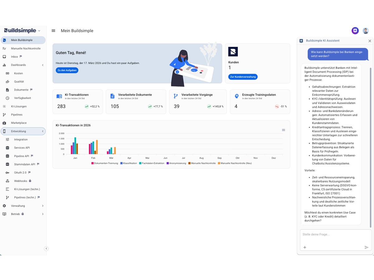 Buildsimple ist eine IDP-Cloud-Plattform für intelligente Dokumentenverarbeitung