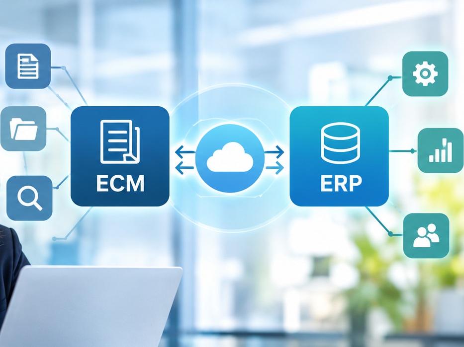 Verschiedene Konzepte für die Verbindung von ERP zu ECM (Bild: KI-generiert)